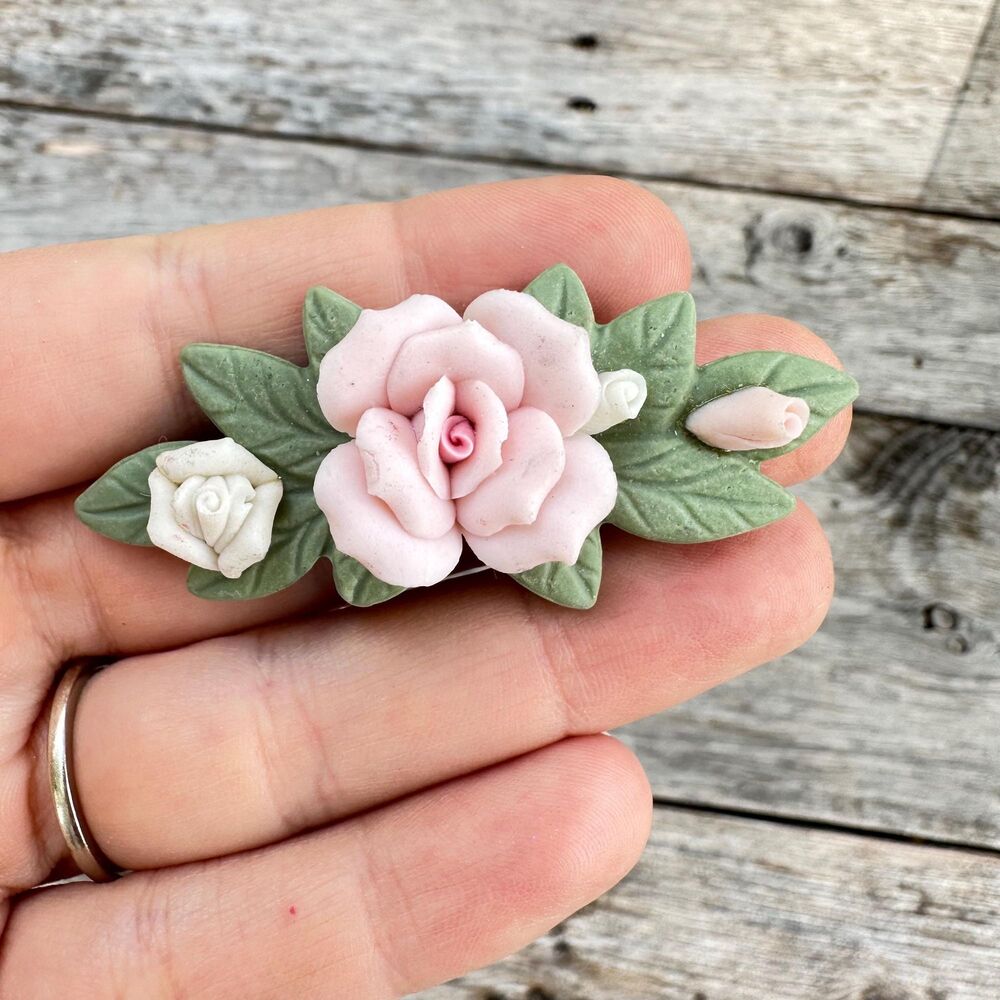 Vintage Jewelry Rose Brooch Rose Pin Rose Jewelry Floral Brooch